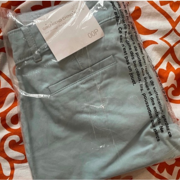 Loft petite eyelet hem girlfriend chino blue pants Size: 00p NWT - Picture 8 of 8